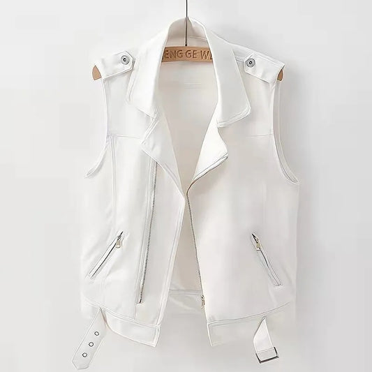 Women's Zipper Denim Sleeveless Vest Jean Jacket Fashion Waistcoat 2022 New Summer Vest Coat Outwear White Coats S-5XL