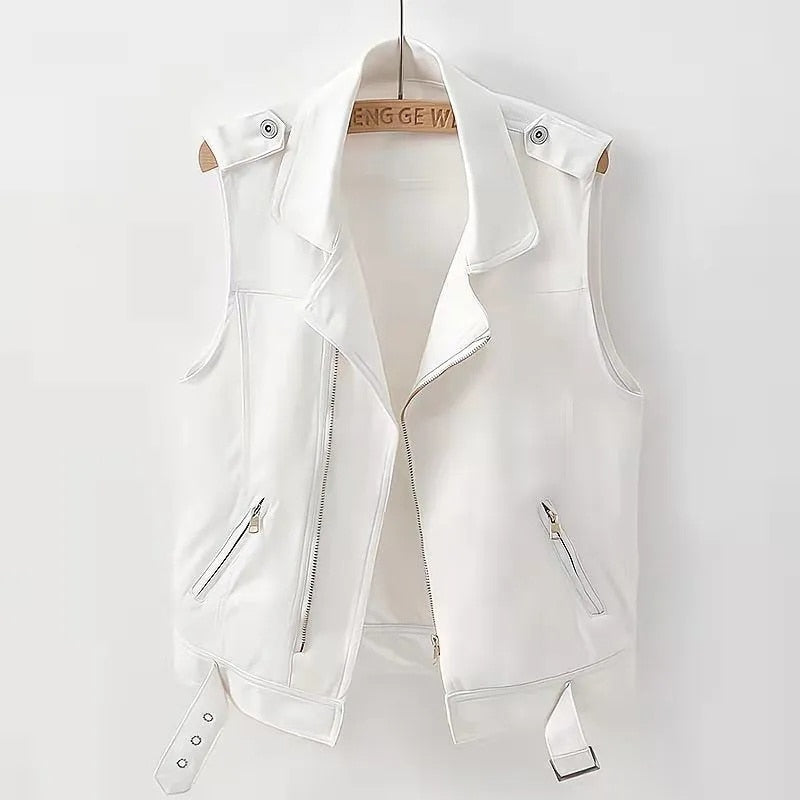 Women's Zipper Denim Sleeveless Vest Jean Jacket Fashion Waistcoat 2022 New Summer Vest Coat Outwear White Coats S-5XL