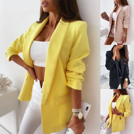 Women's Blazer Red Jacket Woman Black Elegant Fashion Blazers Female Coat Spring Casual Office Ladies Clothing