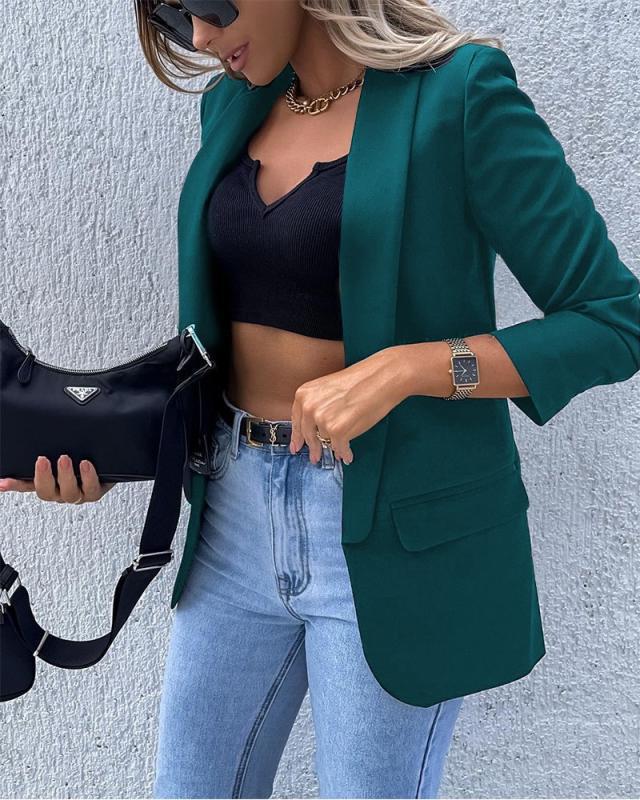 Women's Blazer Red Jacket Woman Black Elegant Fashion Blazers Female Coat Spring Casual Office Ladies Clothing
