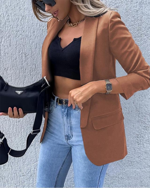 Women's Blazer Red Jacket Woman Black Elegant Fashion Blazers Female Coat Spring Casual Office Ladies Clothing