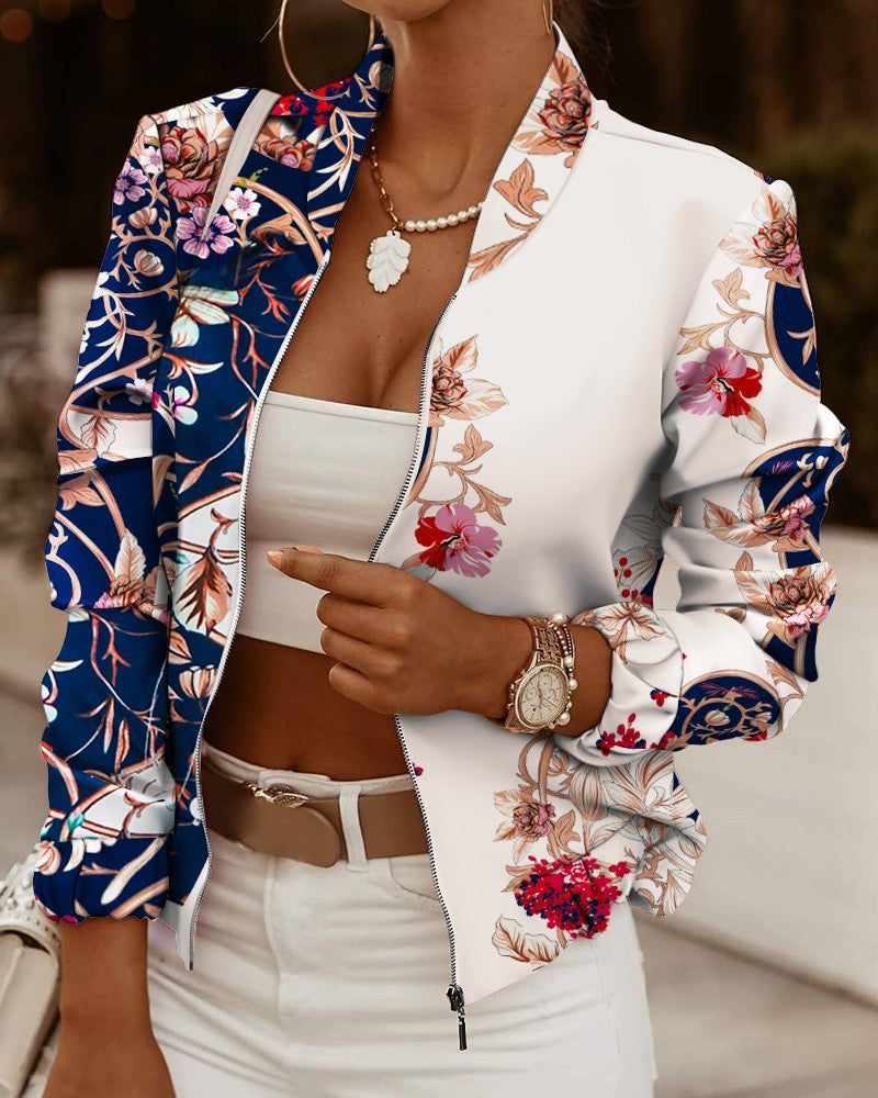 New zipper decoration long-sleeved cardigan jacket small coat