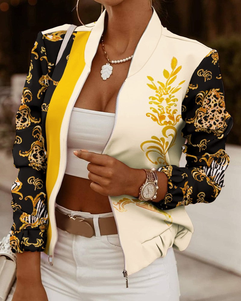 New zipper decoration long-sleeved cardigan jacket small coat