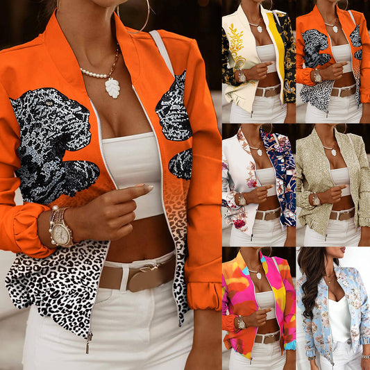 New zipper decoration long-sleeved cardigan jacket small coat