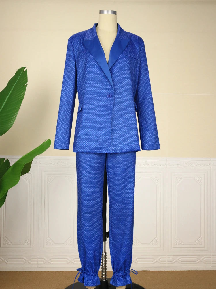 Casual Women Suits 2 Piece Blazer Sets Elegant Jacket Haren Pants Suit Professional Party Business Outfits Spring Fall Orange